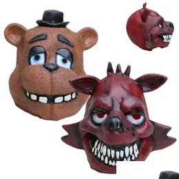 パーティーマスクフレディーマスクで5泊fnaf foxy chica chica freddy fazbear for Kids for Kids Halloween Decorations Supplie Y200103ドロップDHXMC