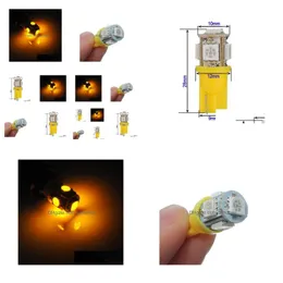 Żarówki samochodowe T10 W5W 168 194 Amber 5050 SMD 5 LED STEIN Lights Lampa BB 12V Hurtowa dostawa z kropli Mobilne Motocykl Oświetlenie AC Dhzuh