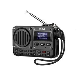 Mlove BV800 FM Radiolcd 화면이 포함 된 슈퍼 포트 가능한 Bluetooth SER 안테나 보조 입력 USB 디스크 TF 카드 MP3 플레이어 240126