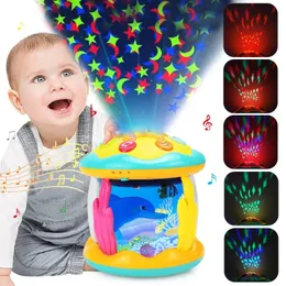 Детские игрушки от 6 до 12 месяцев Музыкальная подсветка на животике Детские игрушки. Вращающийся проектор с океаном Детские подарки для малышей Дети 240129