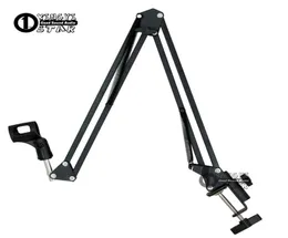 Broadcast Studio Microphone Stand Desktop Mic Holder Clamp Boom Shock Mount Windscreen Suporte för Compuer Laptop Record Video Mixer O7833499