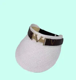 Sun Hat Designer Cap Women Casquette Visors Top tomma mössor Hattar Mens Bucket Hat Hut Summer Fashion Gold V Plate Chapeau Beanie 4696885