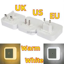 Luci notturne LED Night Light Mini Light Sensor Control 110-240V US US UK Plug Lampada notturna per bambini Illuminazione del soggiorno YQ240207