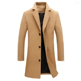 Men's Trench Coats Simple Men Jacket Casual Slim Fit Clothes Spandex Long Sleeve Autumn Coat Comfortable