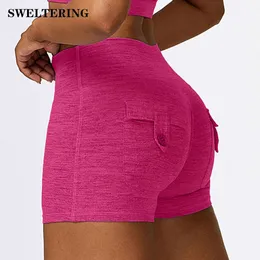 Lu Align Damen Scrunched Butt Pocket Gym Workout Leggings Hohe Taille Push Up Strumpfhosen Sexy Booty Sport Shorts Fitness Lemon LL Jogger Lu-08 2024