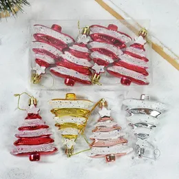 Christmas Decorations 4pcs/box Tree Pendant Hanging Ornaments Merry For Home 2024 Navidad Noel Year Kid Favor Gift