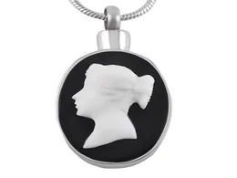 IJD9194 Stainless Steel Cremation Lady Statue of Oval Pendant Keepsake for Ashes Urn Memorial Necklace for Women Men Jewelry279G6426806