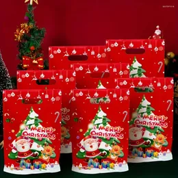 Envoltório de presente 10pcs saco de biscoito de doces de Natal Xmas Papai Noel Elk para embalagem de ano doméstico