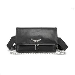 Kvällspåsar nya zadig voltaire designer tygväskor äkta läderving kedja väska kvinnor crossbody affär enkelt casual mode utomhus satchel toteh