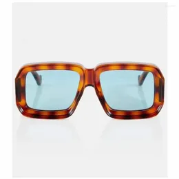Óculos de sol luxo moda tendência vintage lw40080u largo sólido acetato quadro tac lente retro quadrado design feminino homem 3a qualidade superior