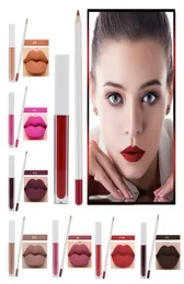 Whole Cosmetic Custom Makeup Lip Kit Lipliner Lippenstift-Set Kein Logo 17 Farben Matte Lipgloss Lipliner-Set Private Label Liquid3055182