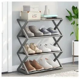 シンプルさXshaped Shoe Rack Home Furnishingsキャビネットシューズオーガナイザーキャビネット収納廊下折りたき食器棚靴240129