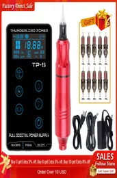 Biomaser tp5 kit completo para máquina de tatuagem, caneta rotativa com cartuchos de agulhas, pistola de tatuagem profissional, fonte de alimentação 5585714
