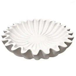 Conjuntos de louças Fluted Ruffle Tigela Decorativa Resina Vieira Chave de Fruta para Mesa de Entrada Café Jantar Console Drop Delivery Home Gard Oth1B