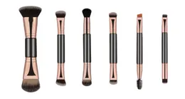 Factory Whole 6pcs Double Head Makeup Brushes Tools Doubleended Soft Hair Eye Shadow Blush Eyelashes Brush2373538