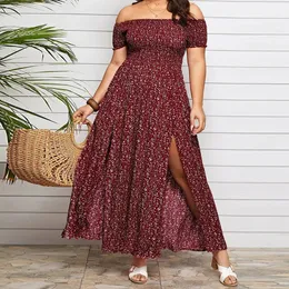 Ogólna sukienka dla kobiet odzież 2023 Summer w rozmiarze plus boho plażowa sukienka kwiatowa mini sundress żeńska swoboda długa spódnica vestidos 240124
