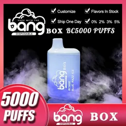 Оригинальный Bang Box 5000 Puffs Одноразовый вейпер 5K 5000 Puff Электронные сигареты Bang Сигарета Vape elfbar 5000 Одноразовый Vapes Pen Device 650 мАч 11 мл Картридж Pod Bar