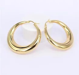 New Twocolor Gold color Women Gift Fashion Jewelry Stainless Steel Wives Round Fancy Hoop Earrings48061679323640