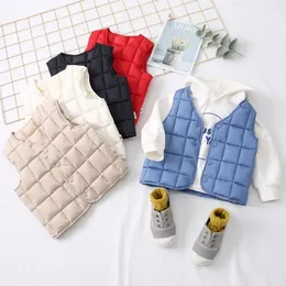 Herbst Winter Kinder Westen Mäntel 18 Jahre Warme Westen für Jungen Mädchen Einfarbig Kind Unisex Baby Kleidung 240130