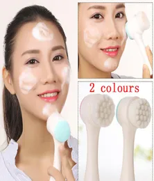 Professional Brush Tool Twosided Silicone Wash Face Brush Facial Pore Cleanser Body Cleaning Skin Massager Beauty SPA Facial Care1266229
