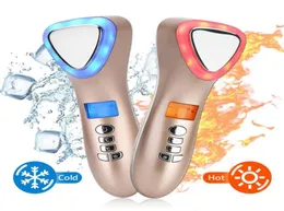 Mini massageador de martelo frio LED Light Pon Therapy Ultrasonic Crioterapia Vibração Face Lift Pore Shrink Skin Care Machine2466693