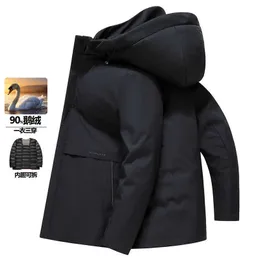 Men's Down Parkas High quality mens new 90 goose one piece three pieces down jacket with detachable hat multifunctional for winter