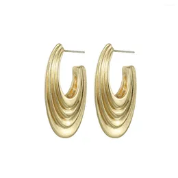 Dangle Earrings Big Spiral Hoop For Women Round Fashion Italian Golden Exquisite Lady Gift