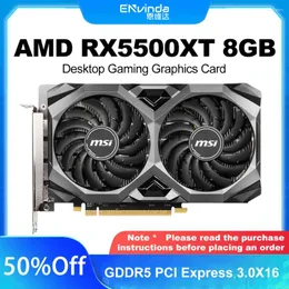 Grafikkort använde MSI RX 5500 XT 8G 128BIT D6 5700 8GB 256BIT 2304 Spelkort med 8 GB/GDDR6 -minne RX5500 RX5700 VIDEO