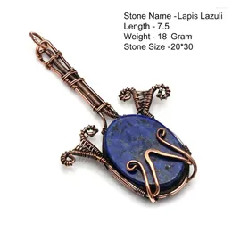 Collane con ciondolo Avvolgitore di filo di rame autentico Labradorite Azzurrite Fiocco di neve Agata Turchese Lapis Zaffiro Occhio di tigre