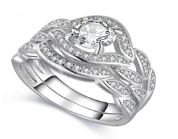 Anel 2017 nova moda arrilval jóias 10kt branco ouro preenchido topázio cz pedras preciosas noivado casamento anel de noiva conjunto tamanho 5115074395