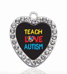 Lär kärlek Autism Awareness Circle Charm Copper Pendant för halsbandsarmband Kontakt Kvinnor GIFT SMEEXKE ACCTIORMER6935552