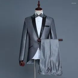 Men's Suits 2024 Small Dovetail Suit Stage Host Performance Po Studio Pography Two Pieces