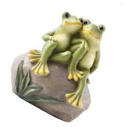 Garden Decorations Potted Frog Ornament Frogs Decoration Supplies Resin Lovers Statue Rural Scene Couple Craft Adornment Figurine