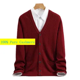 Arrival Fashion Super Large Cashmere Cardigan Men's Oversized V-neck Sweater Jacket Plus Size S M L XL 2XL 3XL 4XL 5XL 6XL240127