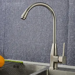 Bathroom Sink Faucets Zinc Alloy Brushed Kitchen Faucet Cold And Vegetable Basin Rotating Mixing