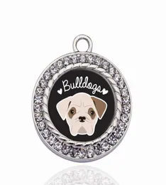 Bulldog Lover Circle Charms Charms hänge för DIY -halsbandsarmbandsmycken som gör handgjorda tillbehör4422114