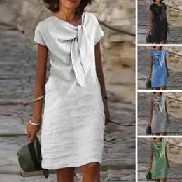 Women Loose Summer Vintage Ruffles Short Sleeve Dress Spring Large Big Printed Boho Casual Party Elegant Dresses 240124