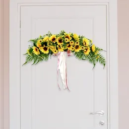 Dekorative Blumen, 29 Zoll, künstliche Swag-Blumengirlande, Bogenkranz, Herzstück für Haustür, Hochzeit, Hintergrund, Gartendekoration