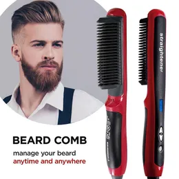 Hair Straightener Men Beard Comb Ceramic Straighteners Brush for 240126