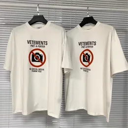 Projektantka męska T-shirt Summer Nowe zabronione zdjęcie z literą luźne z krótkim rękawem męskie i damskie odzież mody