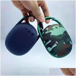 Altoparlanti portatili Clip4 Mini altoparlante Bluetooth senza fili Sport all'aria aperta O Doppio corno con confezione regalo 5 colori Logo Drop Delivery Dhfyo