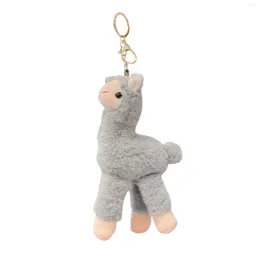 Keychains Hanging Decoration Plush Alpaca Lovely Cross Bag Adults Durable Key Ring Sustainable Lightweight Backpack Small Super Soft