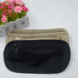 야외 가방 1pc 다기능 유용한 여행 여권 돈 방수 허리 벨트 가방 저장 천 날개 비밀 보안 숨겨진 지갑