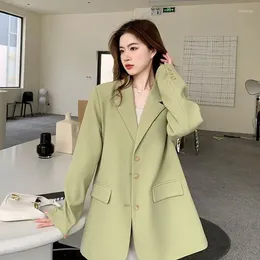 Women's Suits UNXX High-End Suit Jacket 2024 Spring/Autumn - Petite Size Unique Lime Green Design With A Touch Of Personality