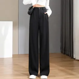 WomenS Loose Spring Summer High Waist Wide Legs Slim Casual Trousers Korean Fashion Trend Female Suit Straight Pants 240123