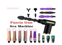 Massaggio Macchina del sesso Orgasmo Spinta Vibratore Dildo Giocattoli del sesso Pistola fasciale Muscolo Rilassamento Accessori per il massaggio del corpo Masturbazione delle donne 1096405