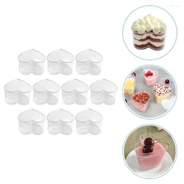 Bicchieri usa e getta Cannucce Tazza da budino in plastica a forma di cuore Gelato Dessert Gelatina Antipasto Ciotole Ciotola per sciocchezza Contenitore per alimenti