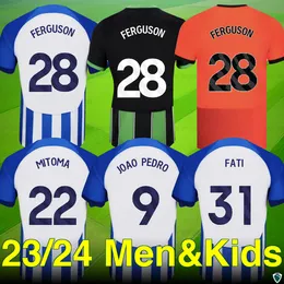 23 24 American Express Stadium Soccer Jerseys -Ferguson, Mitoma, Joao Pedro, Fati Editions.Premium för fans - hem, borta, tredje. Olika storlekar Anpassningsnamn, nummer