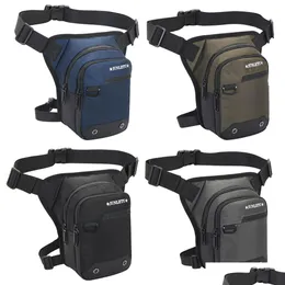 Pacotes de mochila Homens Drop Leg Bag Poliéster Impermeável Coxa Hip Bum Beltleg Fanny Pack Motocicleta Acessórios Organizador Del Dhk6F