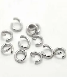 Lasperal 500pcs stal nierdzewna okrągłe otwarte pierścienie skoku 6mm14quot Akcesoria DIY Informacje biżuterii Komponenty jasne srebrne ton5340852